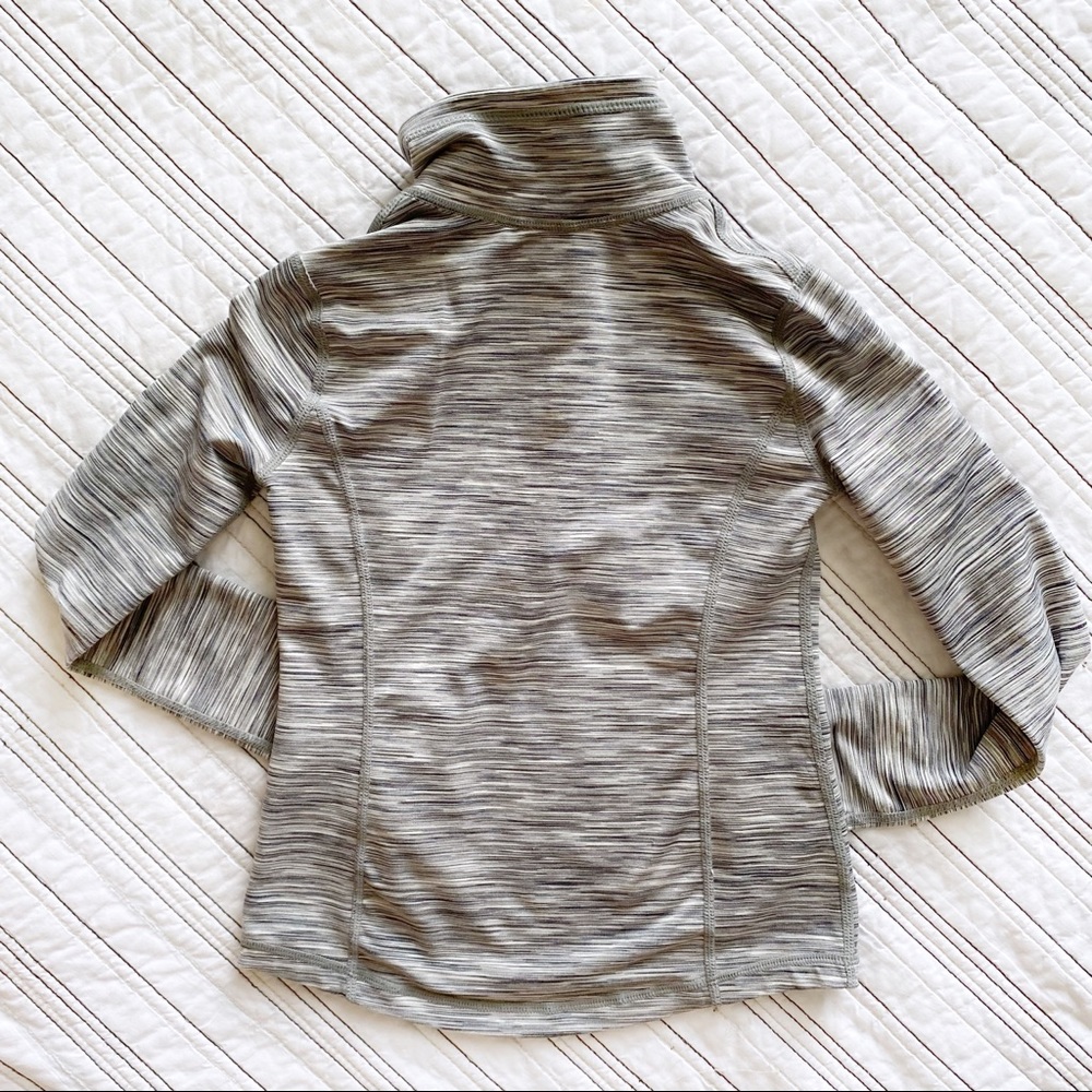 Z by Zella Girl Half Zip Pullover in Space Dye Grey and Neon Pink sz 4 - Picture 3 of 4